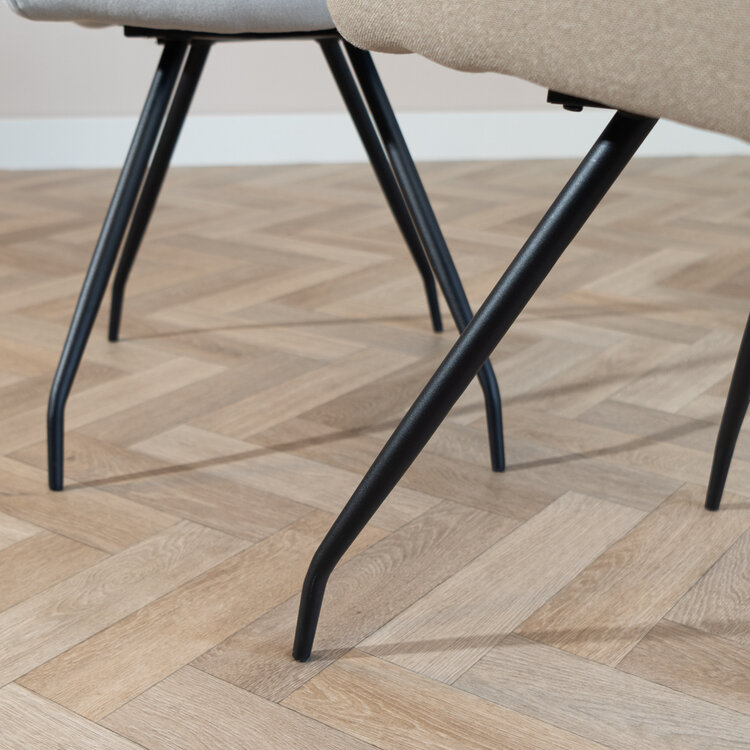 Esszimmerstuhl Fenris recycelter Stoff taupe