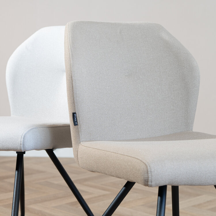 Esszimmerstuhl Fenris recycelter Stoff taupe