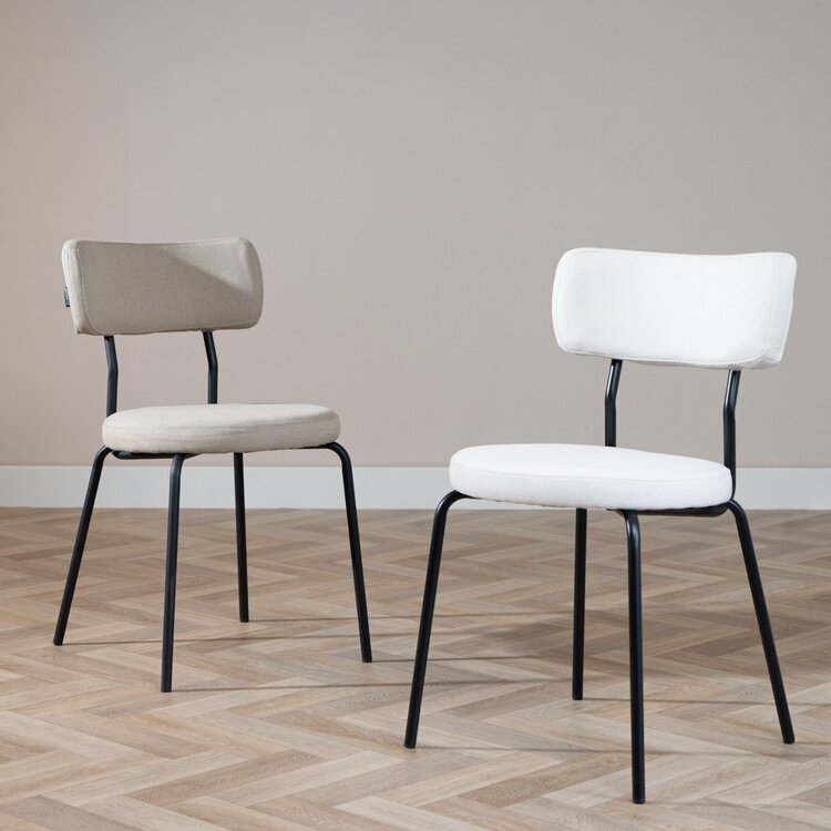 Esszimmerstuhl Lyon recycelter Stoff off white