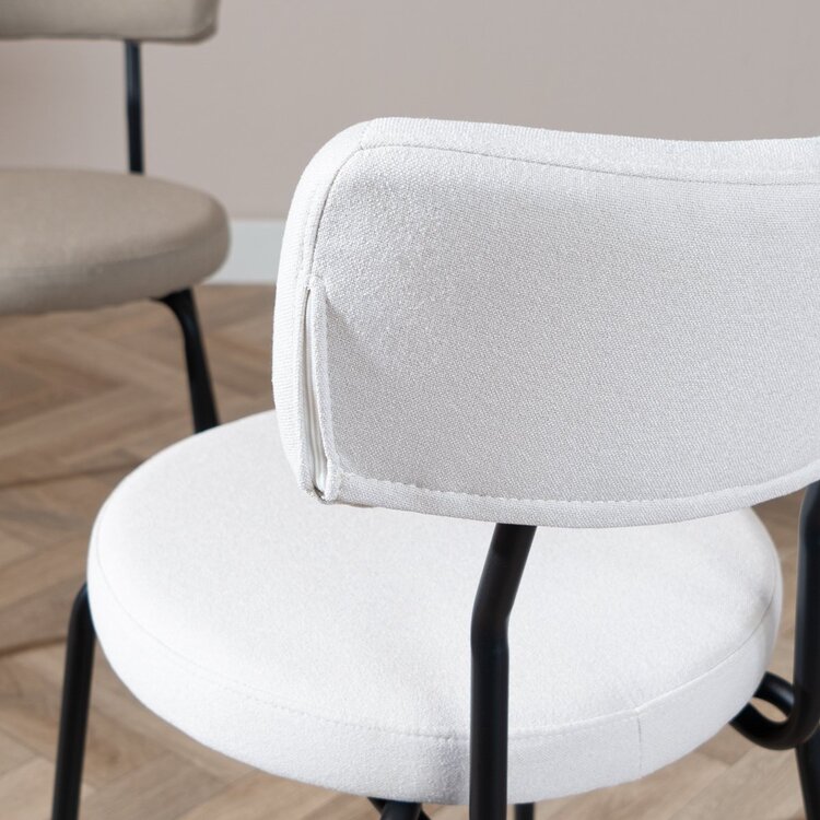 Esszimmerstuhl Lyon recycelter Stoff off white