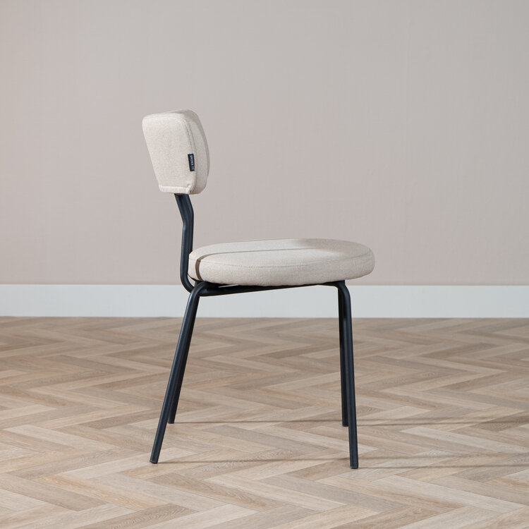 Esszimmerstuhl Lyon recycelter Stoff taupe