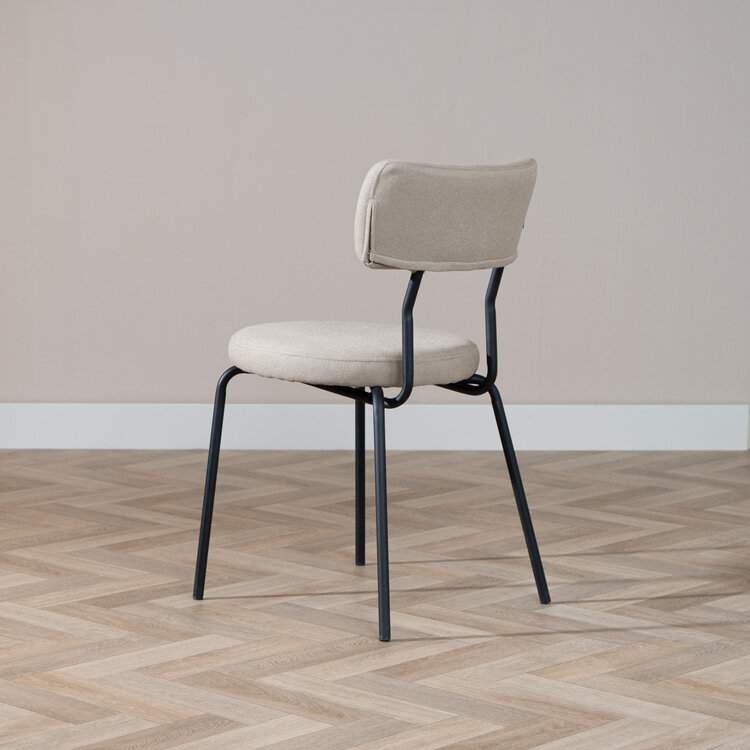 Esszimmerstuhl Lyon recycelter Stoff taupe