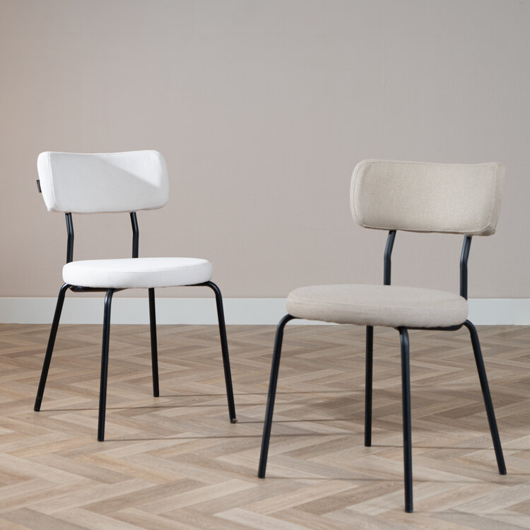 Esszimmerstuhl Lyon recycelter Stoff taupe