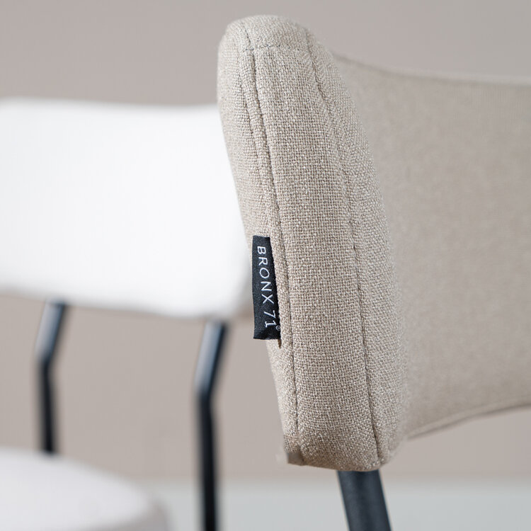 Esszimmerstuhl Lyon recycelter Stoff taupe