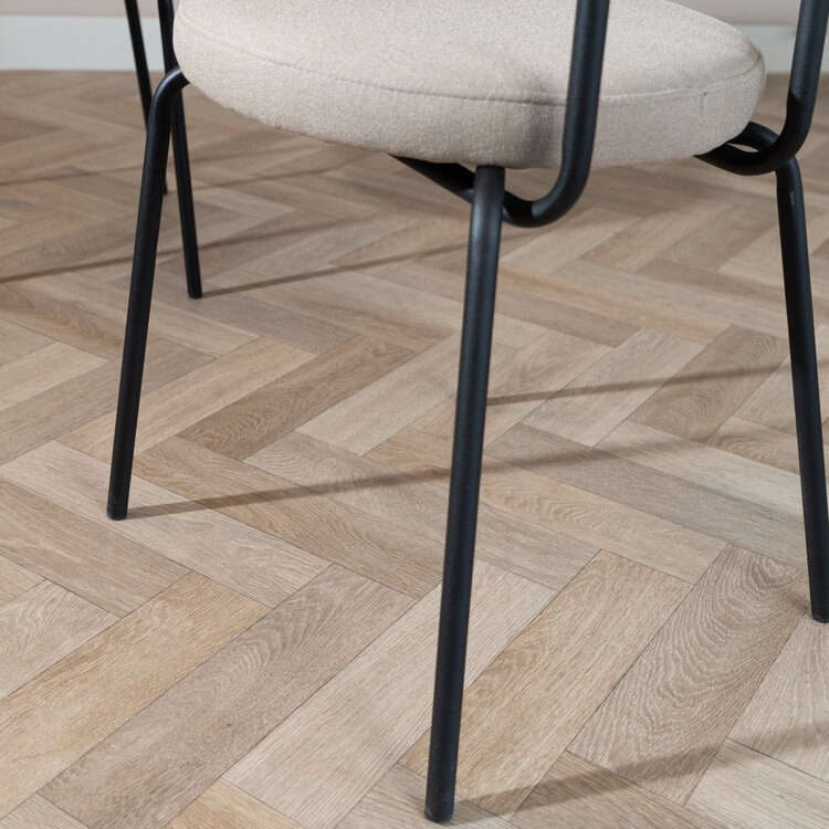 Esszimmerstuhl Lyon recycelter Stoff taupe