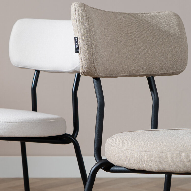 Esszimmerstuhl Lyon recycelter Stoff taupe