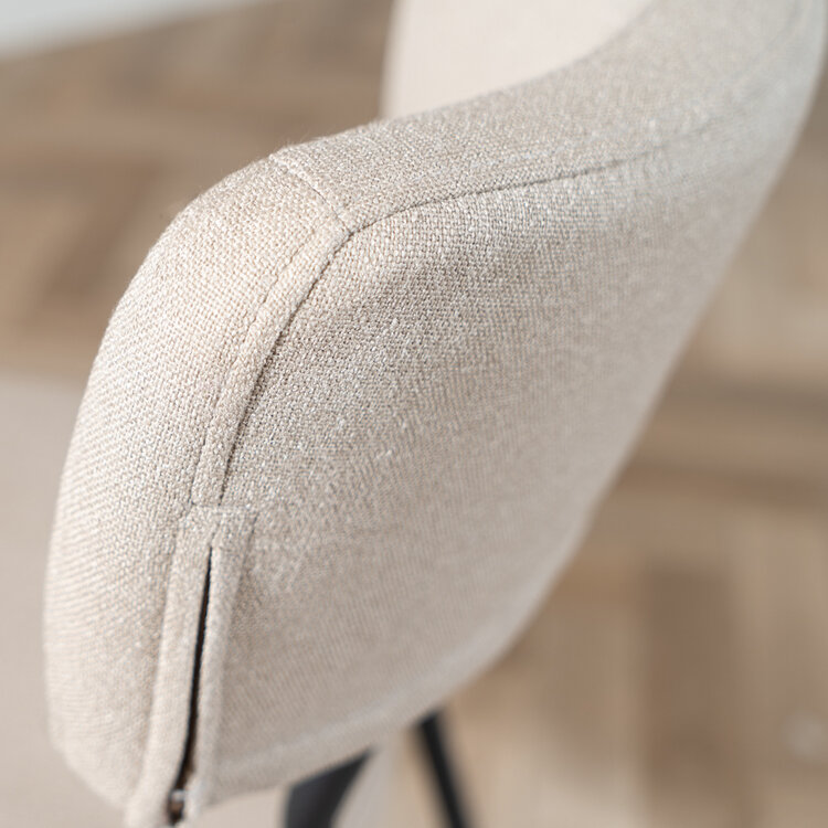 Esszimmerstuhl Lyon recycelter Stoff taupe