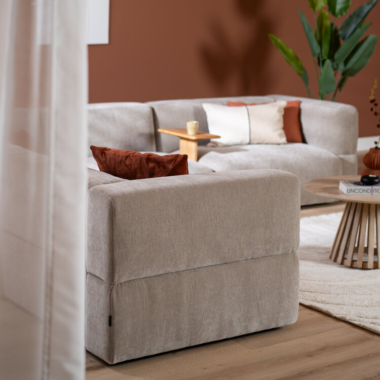 Ecksofa 6-Sitzer Karla Chenille taupe
