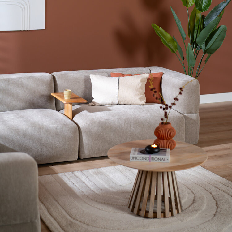 Ecksofa 6-Sitzer Karla Chenille taupe