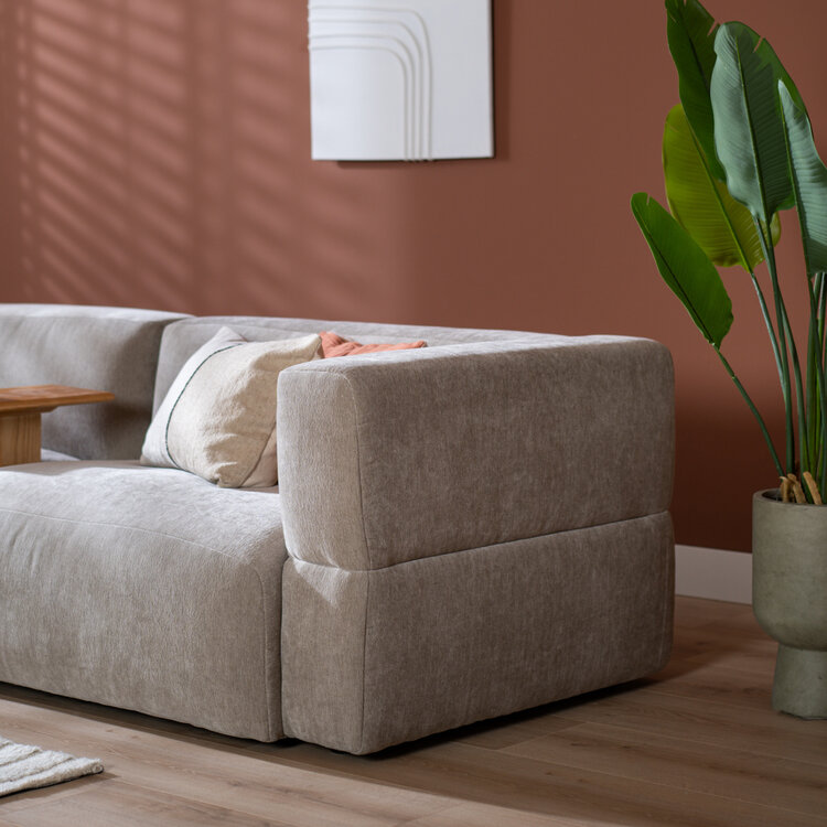 Ecksofa 6-Sitzer Karla Chenille taupe