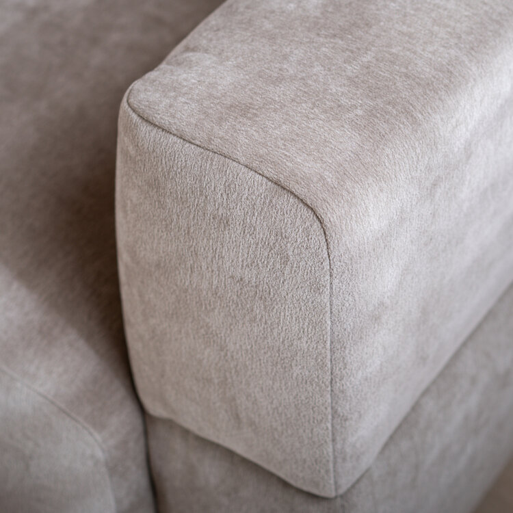 Ecksofa 3-Sitzer Karla Chenille taupe links