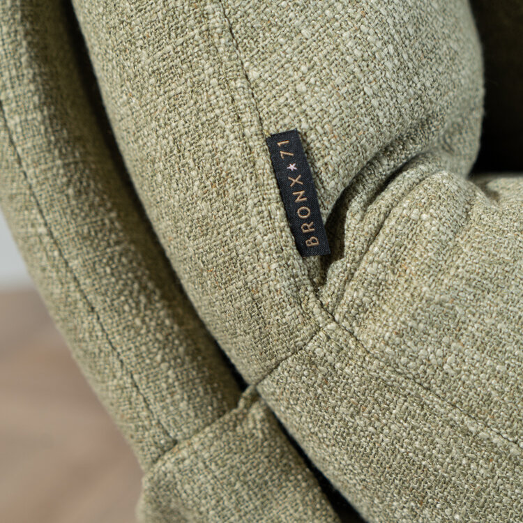 Sessel mit Hocker Cristo Leinen drehbar olivgrün