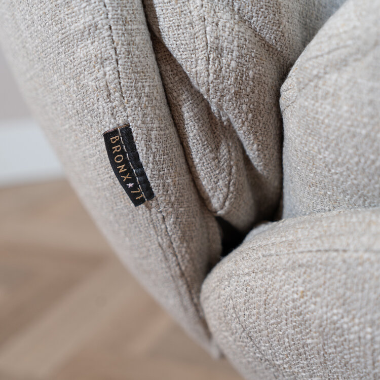 Sessel mit Hocker Isobel Leinen drehbar taupe