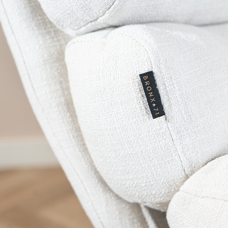 Sessel mit Hocker Palma Leinen drehbar Off white