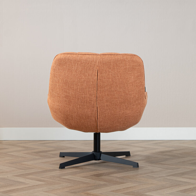 Sessel mit Hocker Santa Leinen drehbar kupfer