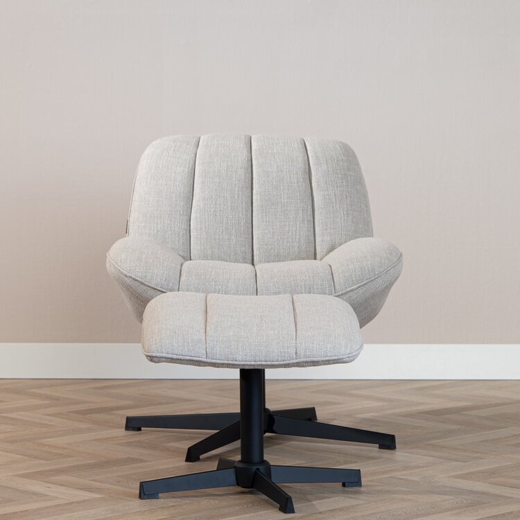 Sessel mit Hocker Santa Leinen drehbar taupe