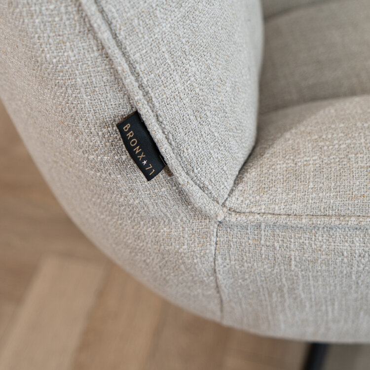 Sessel mit Hocker Santa Leinen drehbar taupe