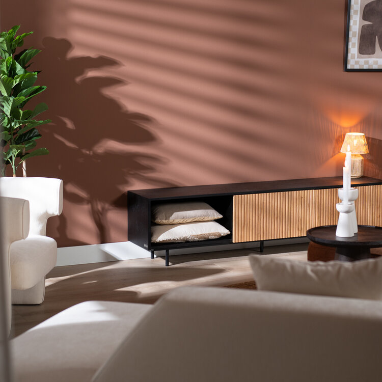 TV-Schrank Ray schwarz / Eiche hell 180 cm