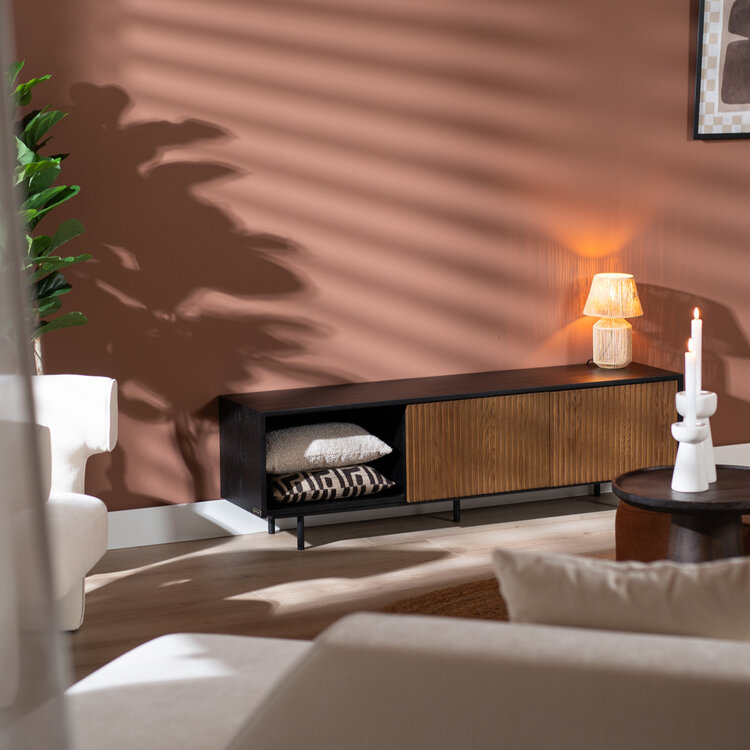 TV-Schrank Ray schwarz / Eiche dunkel 150 cm