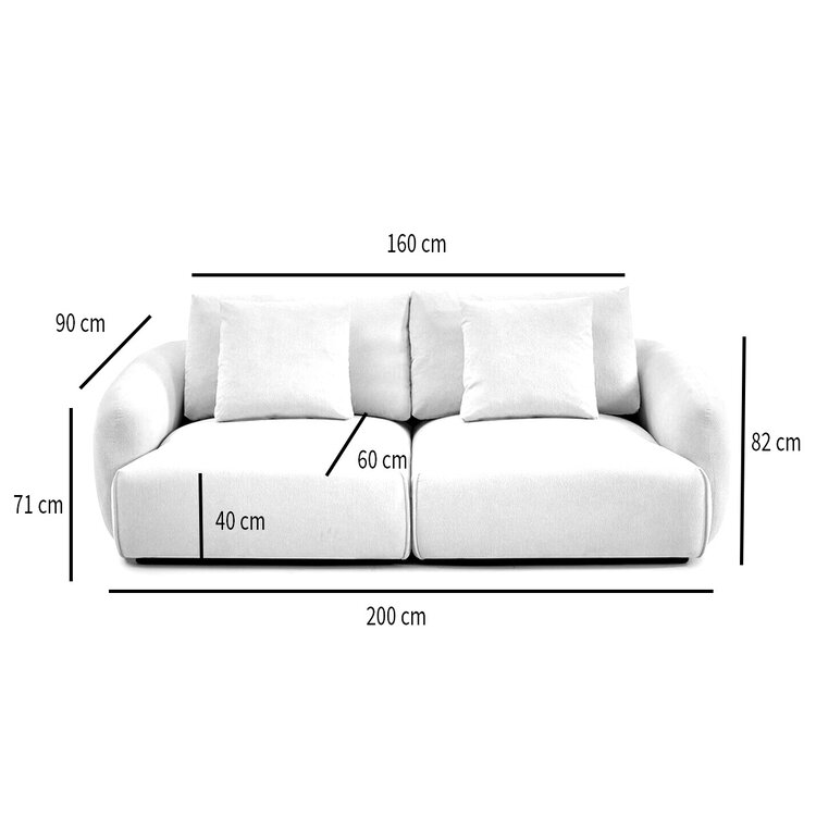 Sofa 3-Sitzer Isa Chenille off white