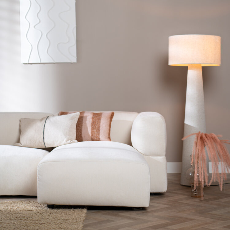 Ecksofa 3-Sitzer Karla Chenille off white rechts