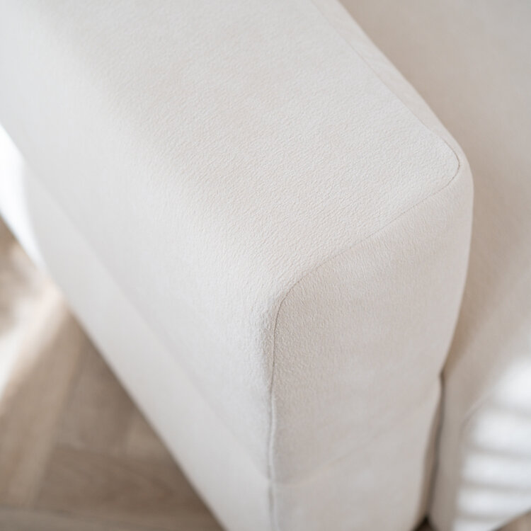 Ecksofa 3-Sitzer Karla Chenille off white rechts