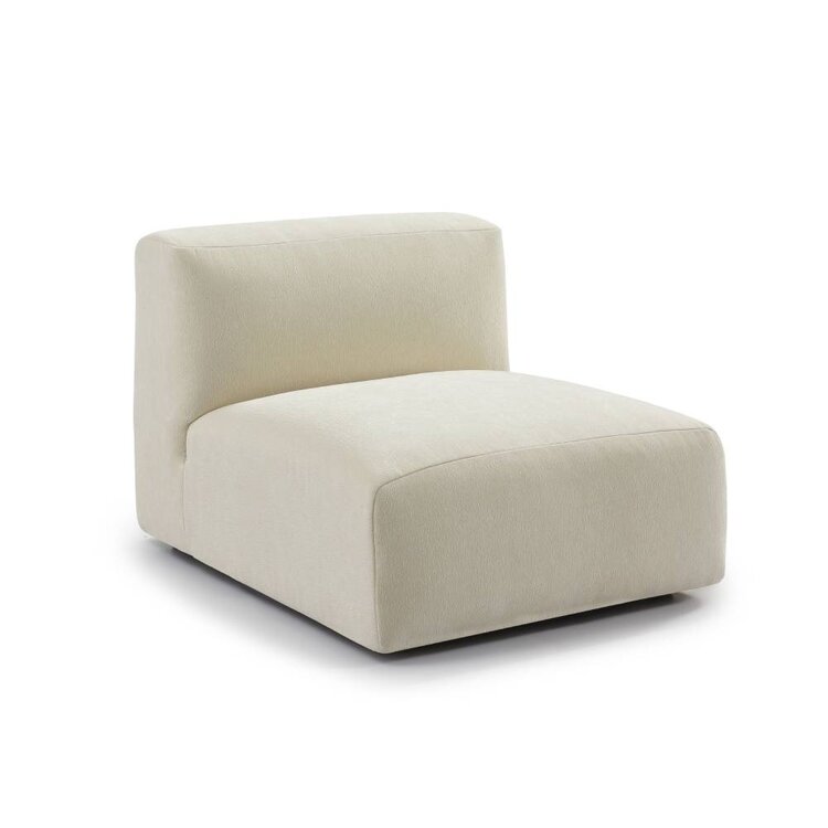 Ecksofa 3-Sitzer Karla Chenille off white links