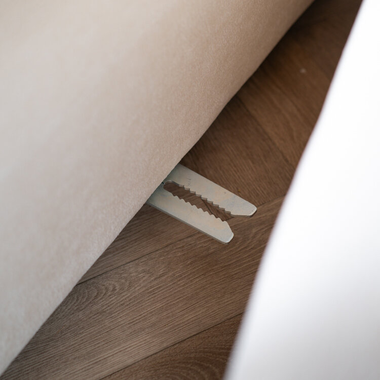 Ecksofa 3-Sitzer Karla Chenille off white links