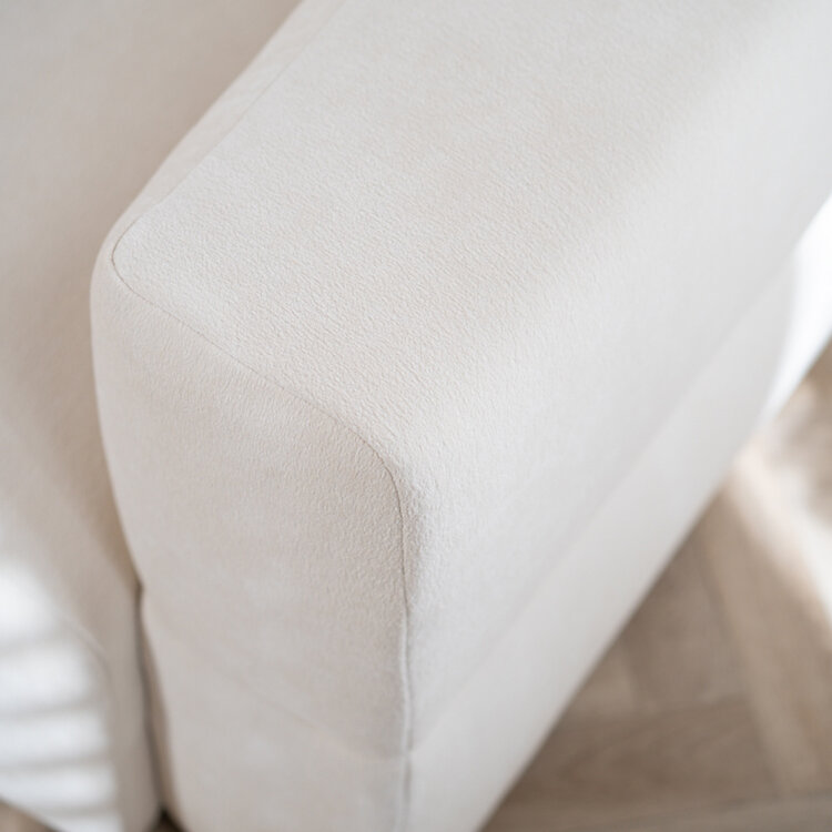 Ecksofa 3-Sitzer Karla Chenille off white links