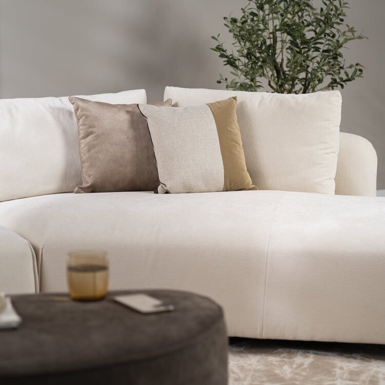 Ecksofa Isa Chenille off white rechts