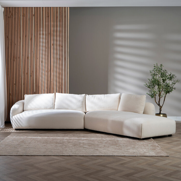 Ecksofa Isa Chenille off white rechts