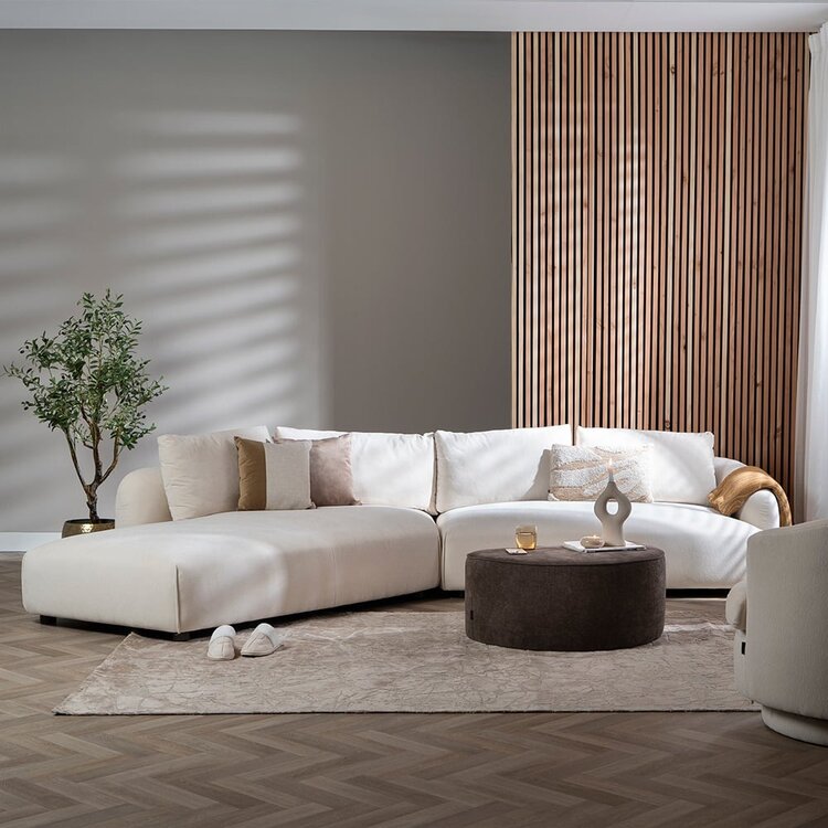 Ecksofa Isa Chenille off white links