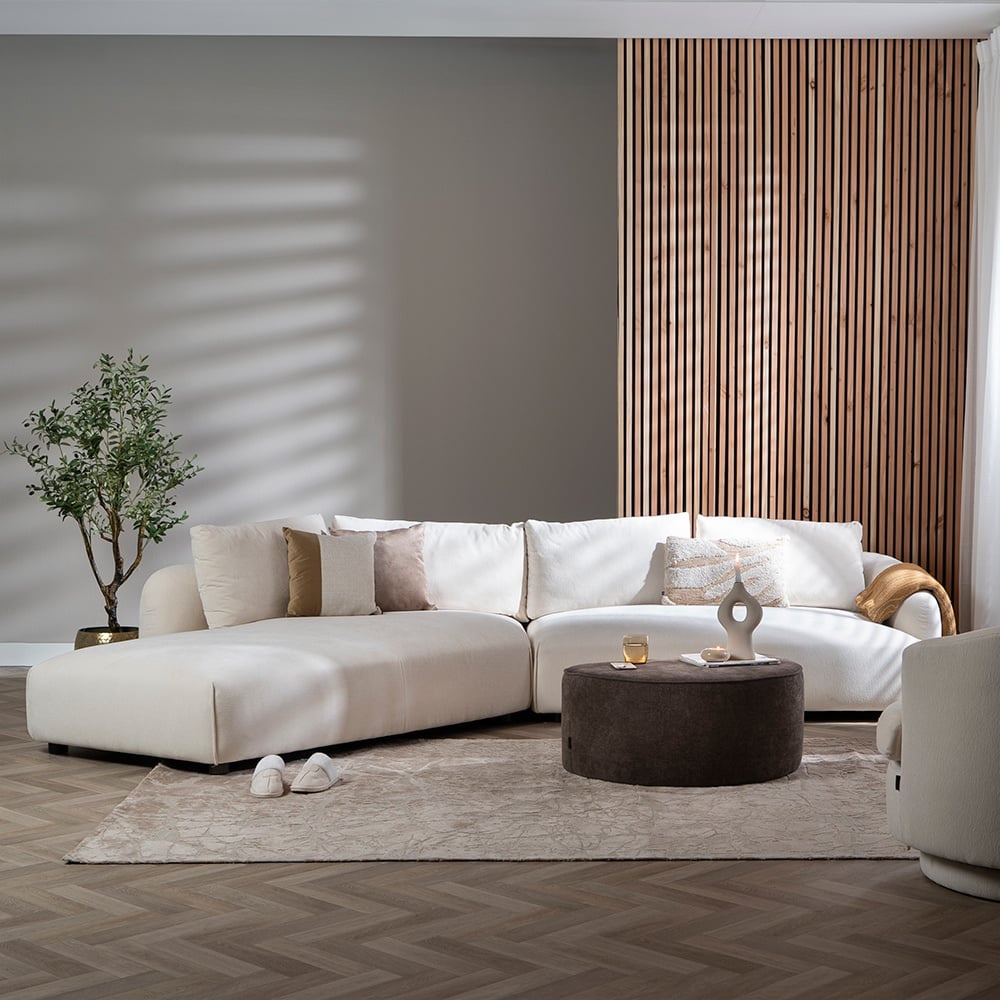 Ecksofa Isa Chenille off white links