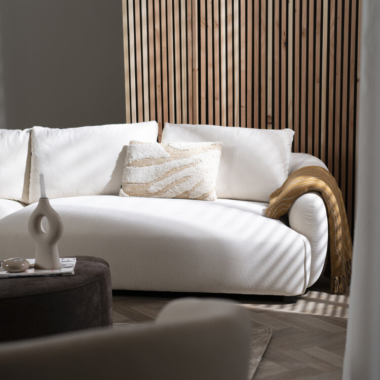 Ecksofa Isa Chenille off white links