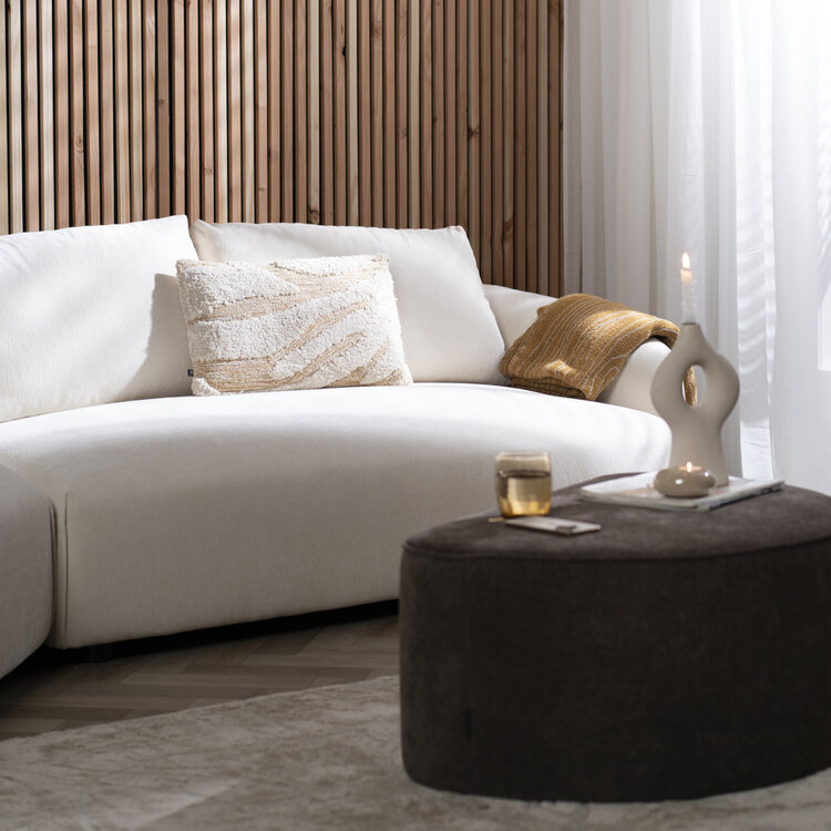 Ecksofa Isa Chenille off white links