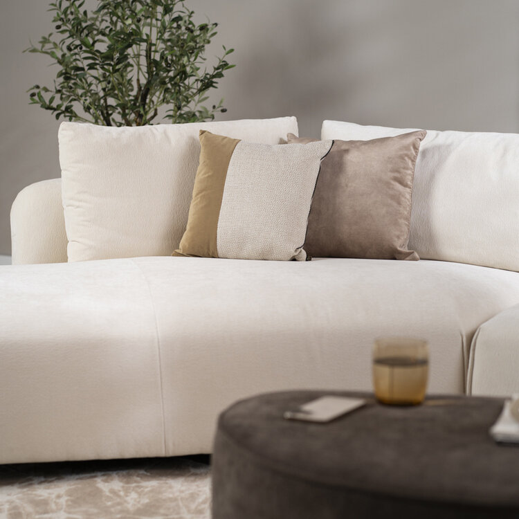 Ecksofa Isa Chenille off white links