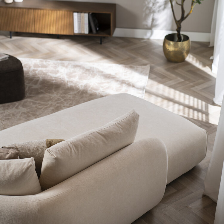 Ecksofa Isa Chenille off white links