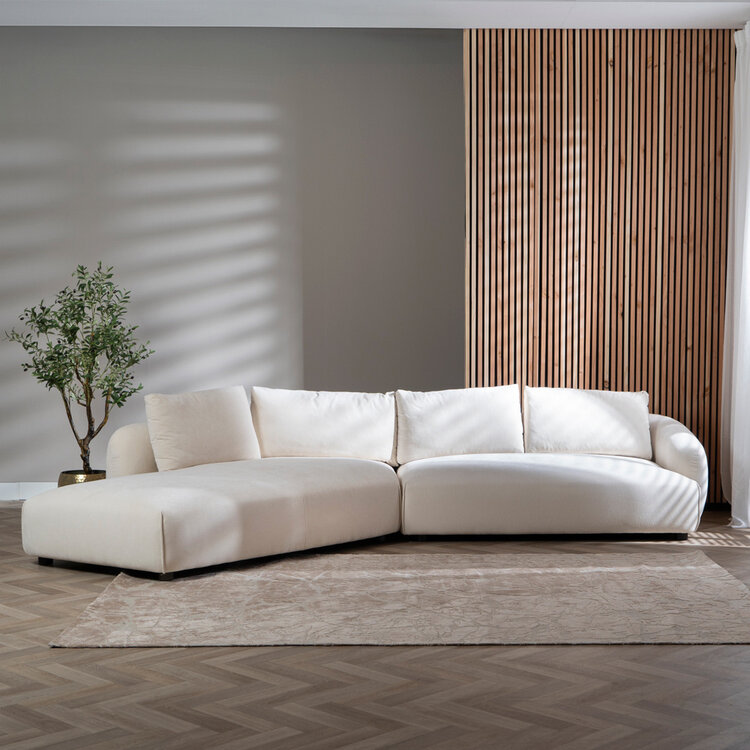Ecksofa Isa Chenille off white links