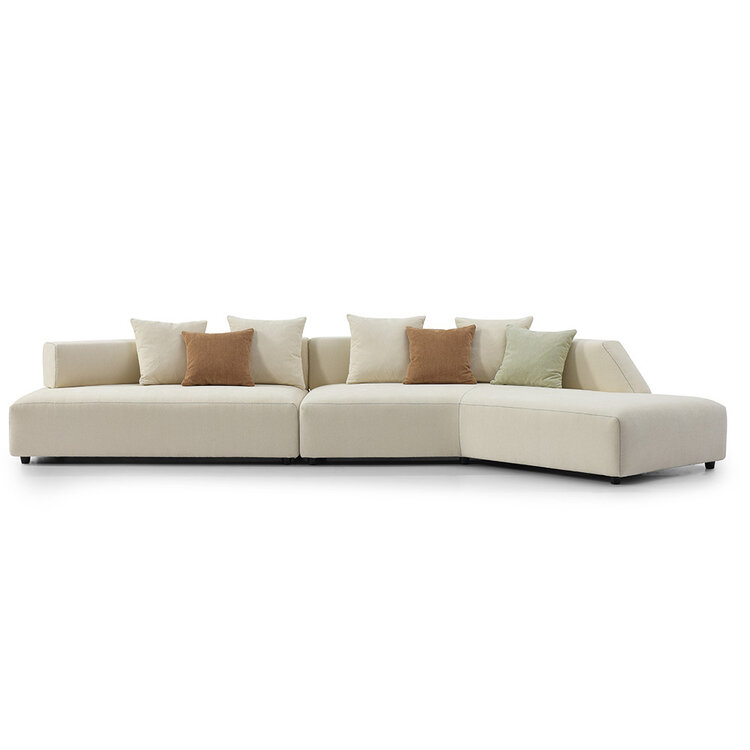 Ecksofa July Chenille off white rechts