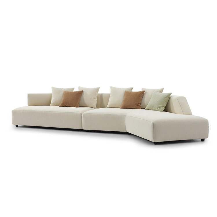 Ecksofa July Chenille off white rechts