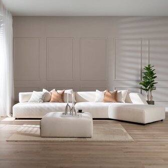 Ecksofa July Chenille off white rechts