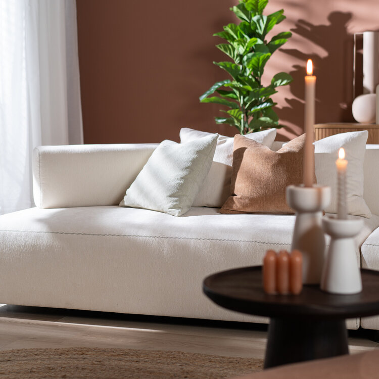 Ecksofa July Chenille off white rechts