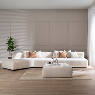 Ecksofa July Chenille off white links