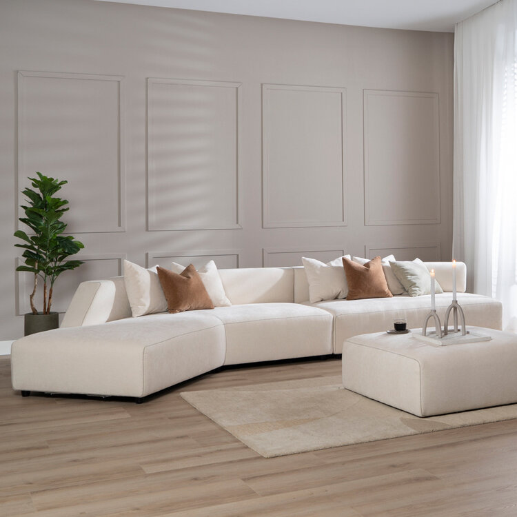 Ecksofa July Chenille off white links