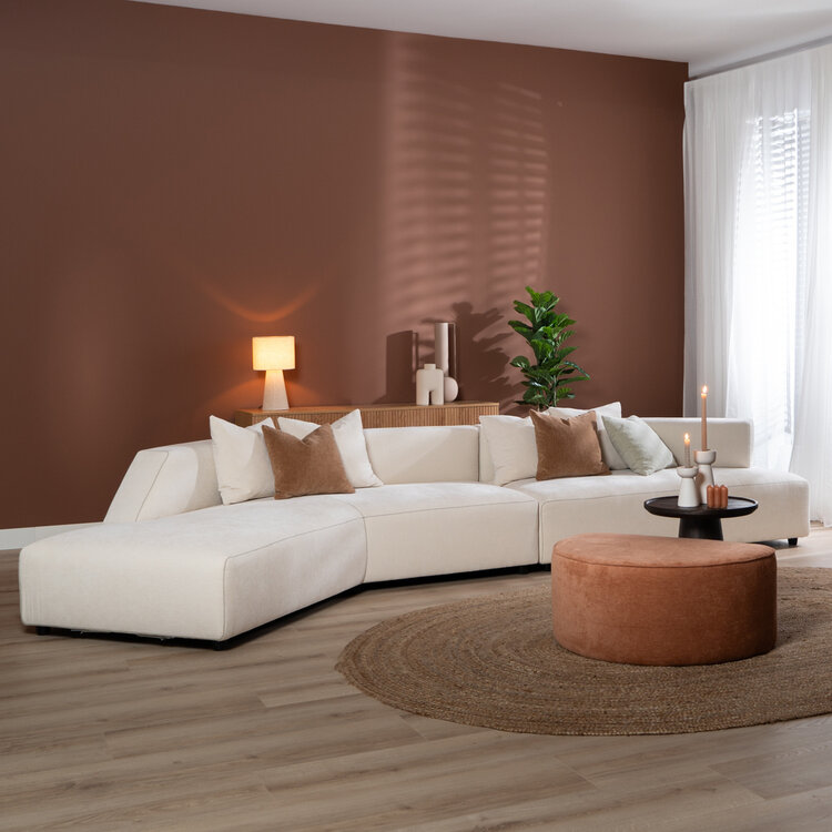 Ecksofa July Chenille off white links