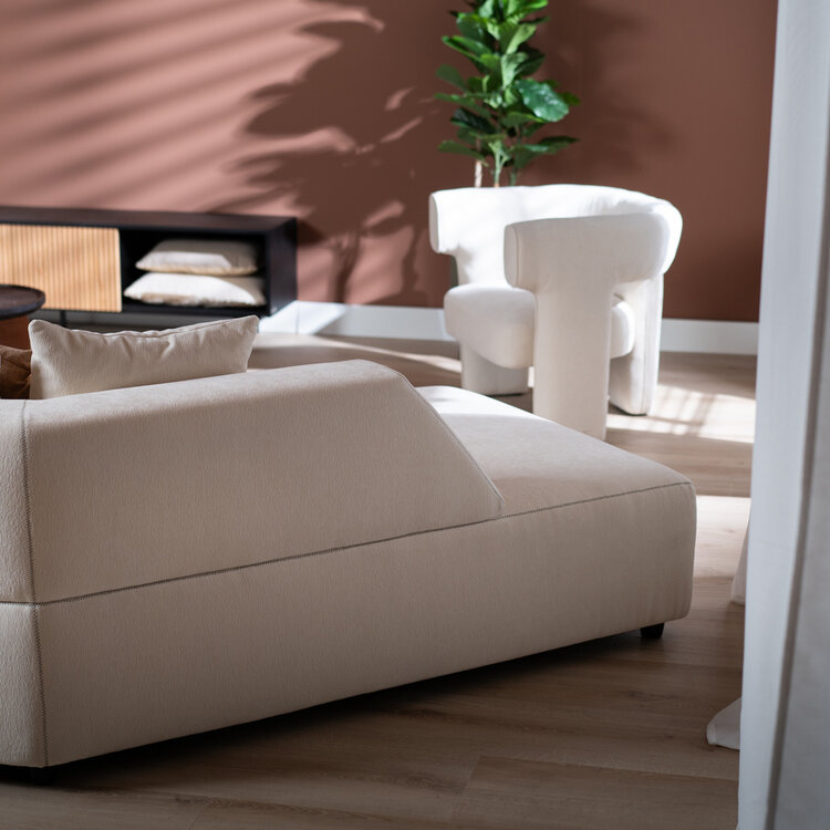 Ecksofa July Chenille off white links