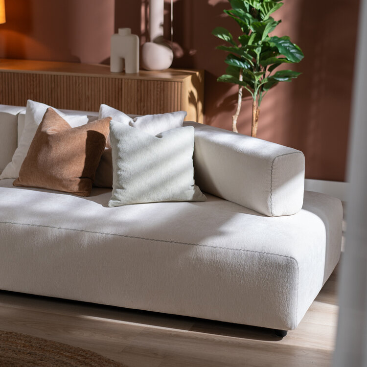 Ecksofa July Chenille off white links