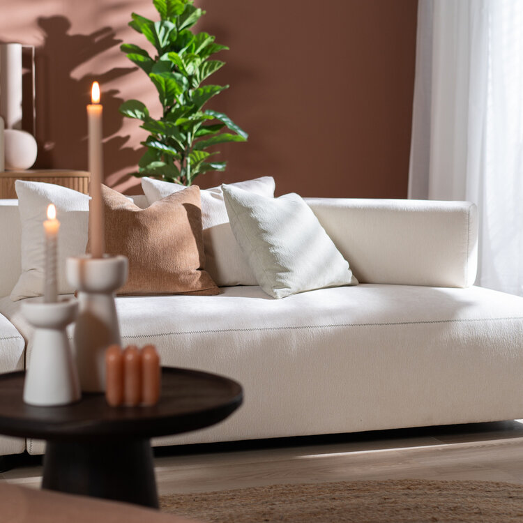 Ecksofa July Chenille off white links