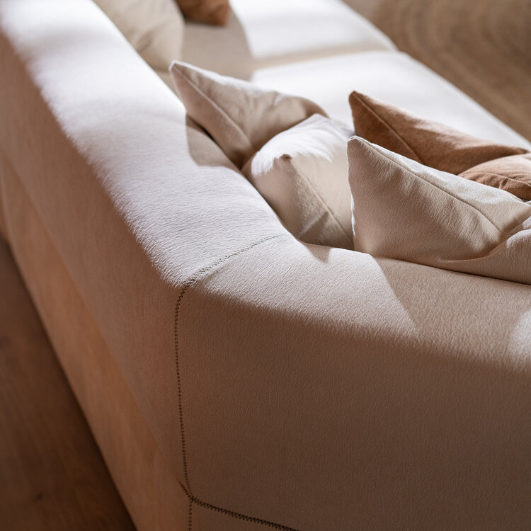 Ecksofa July Chenille off white links