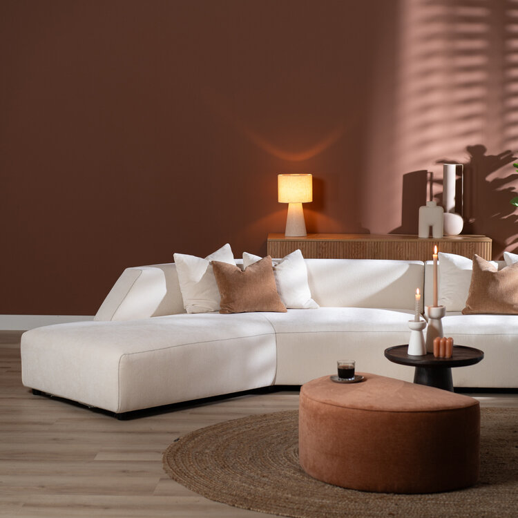 Ecksofa July Chenille off white links